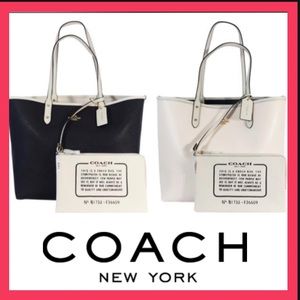 Blue and white COACH REVERSIBLE CITY TOTE